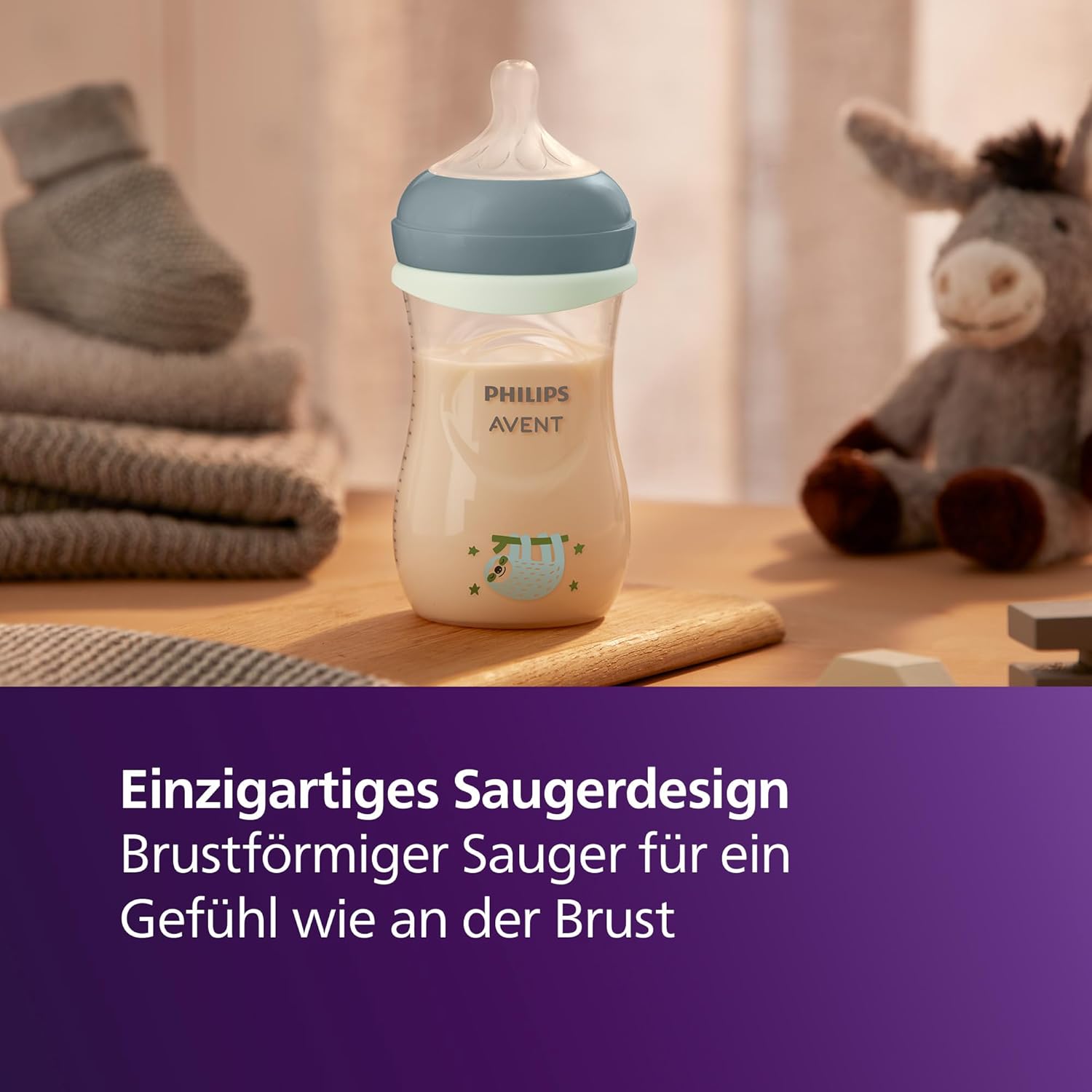 Thumbnail 3 de Philips Avent Natural Response Set für die Nacht SCD838/17 – 260 ml Babyflasche mit Mittel-3 Saugereinsatz und leuchtendem Ring