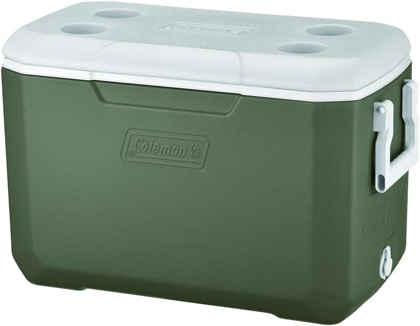 Detalle de コールマン ポリライト クーラーボックス 45L オリーブ、保冷力3日・カップホルダー付き