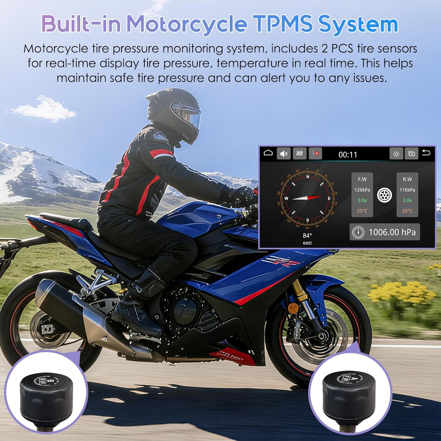 Detalle 2 de Carpuride W502TPRO Motorrad CarPlay 5-Zoll