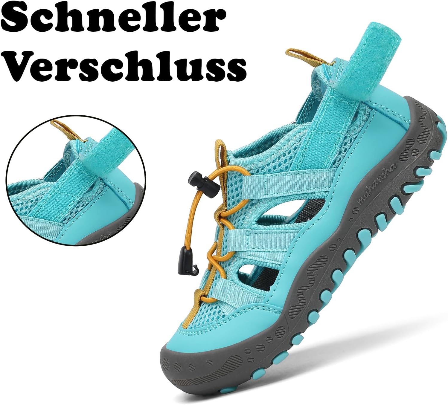 Detalle 2 de Mishansha Geschlossene Jungen Sandalen – leichte Trekking-Sandalen für Kinder, Gr. 24–38