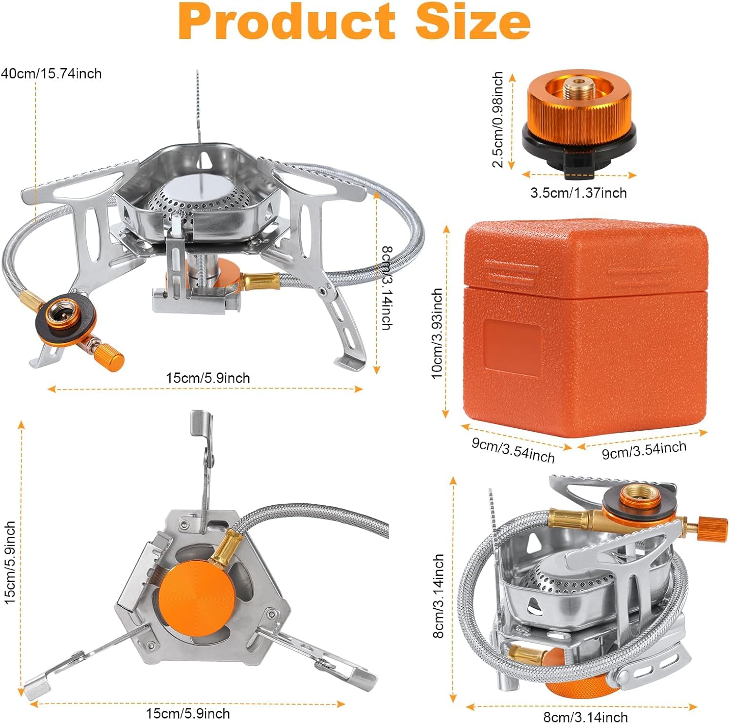 Thumbnail 2 de Adiwo Fornello a Gas da Campeggio 3500 W – Stufa portatile con accensione piezoelettrica