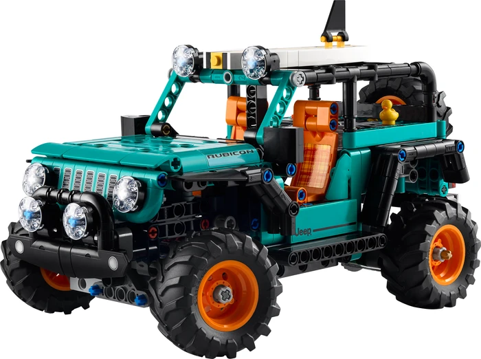 Detalle 2 de LEGO Technic Jeep Wrangler Rubicon Geländewagen 42227 – technischer Geländeliner mit echter Lenkung