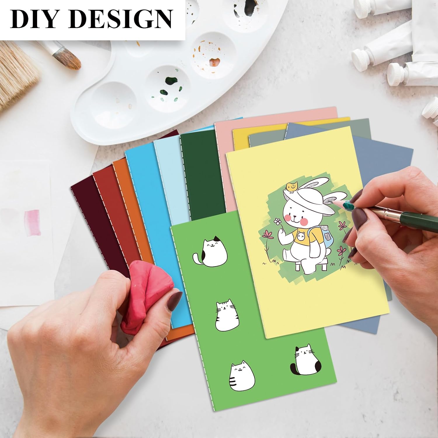 Detalle de DWIYITTN 24-Pack Mini Notebooks, 3.5 x 5 in, Lined, 12 Colours