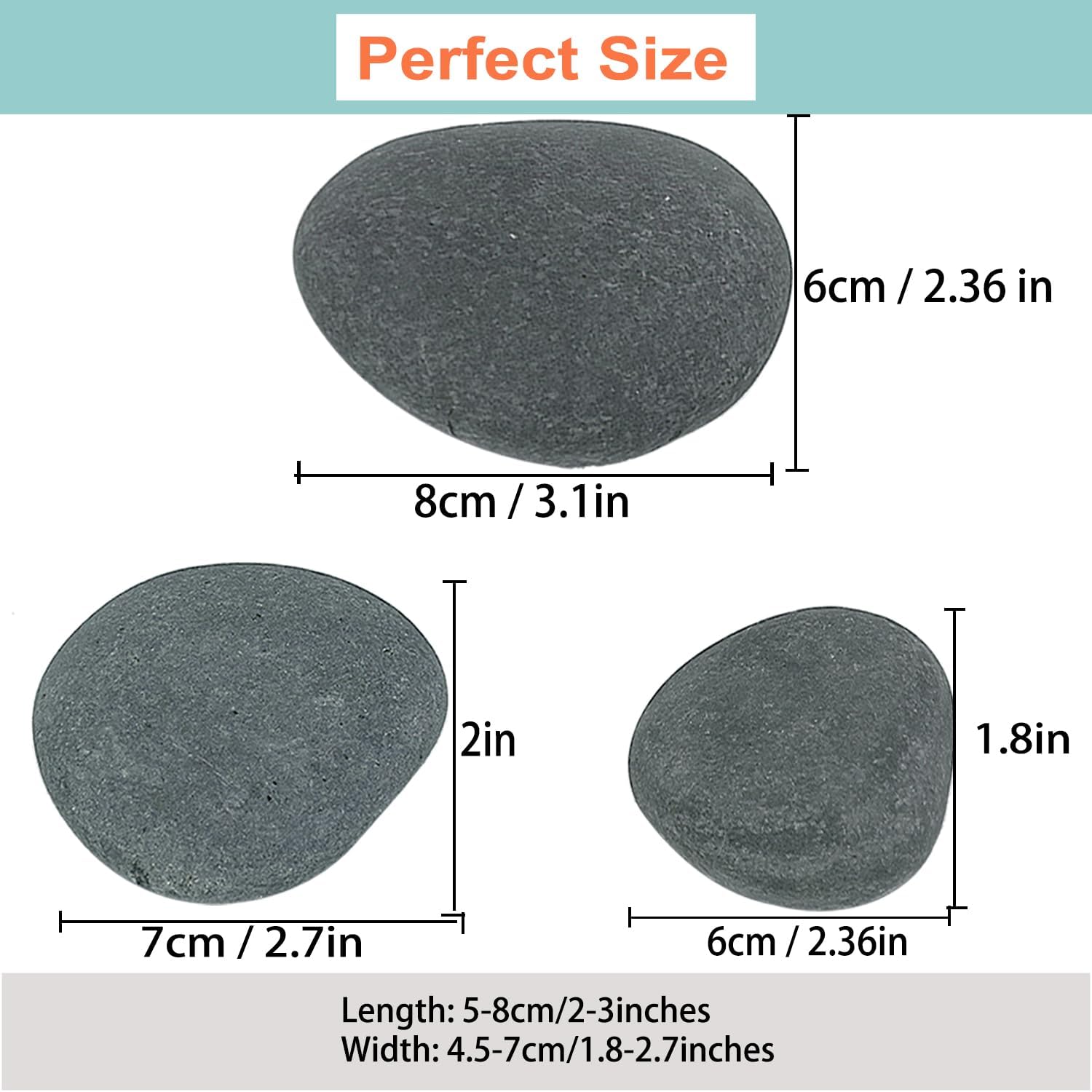 Detalle 2 de Hisredsun Painting Rock 48 pcs natural pebbles 🪨