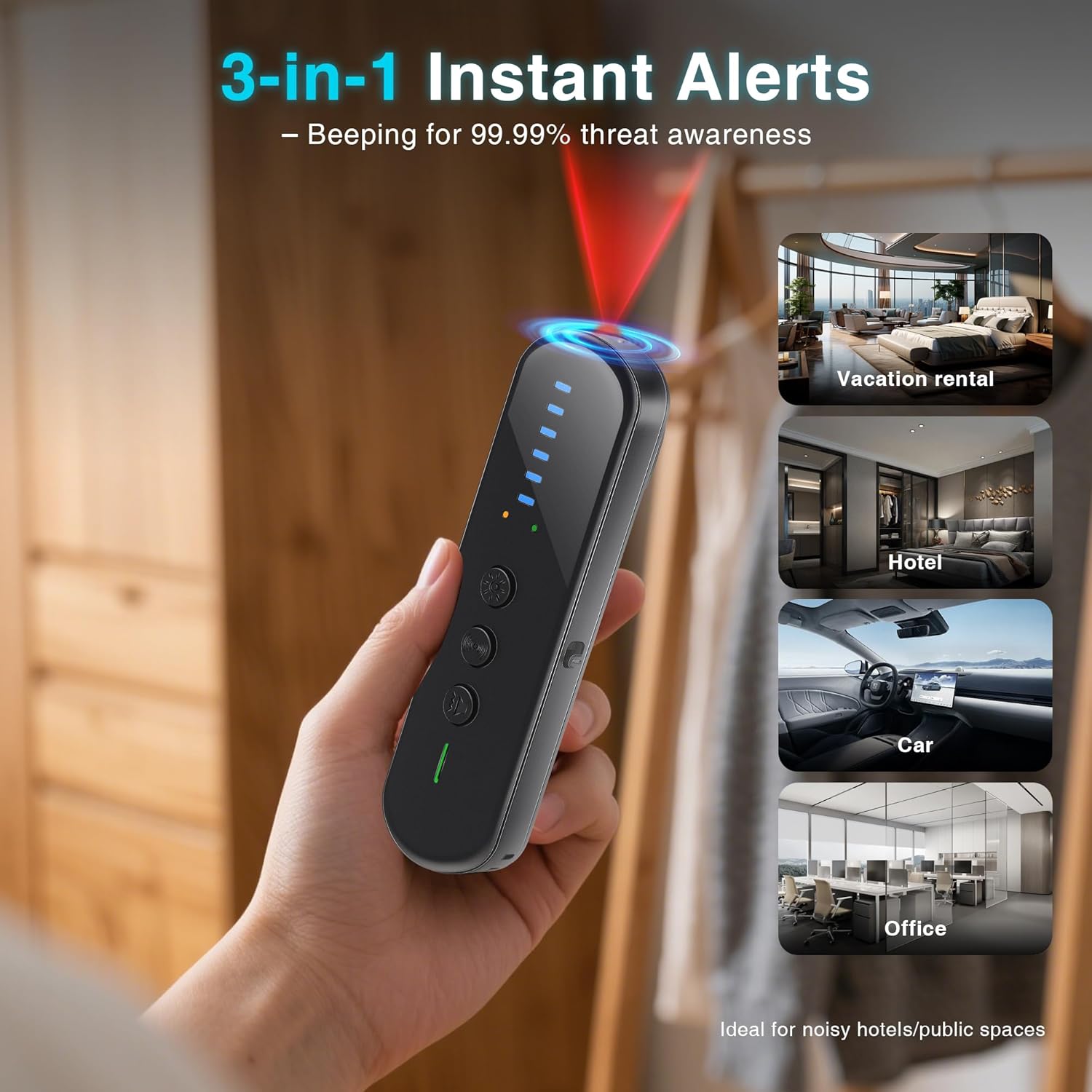 Thumbnail 2 de AOBOCAM Spy Hidden Camera Detector: AI-Powered Anti-Spy Device