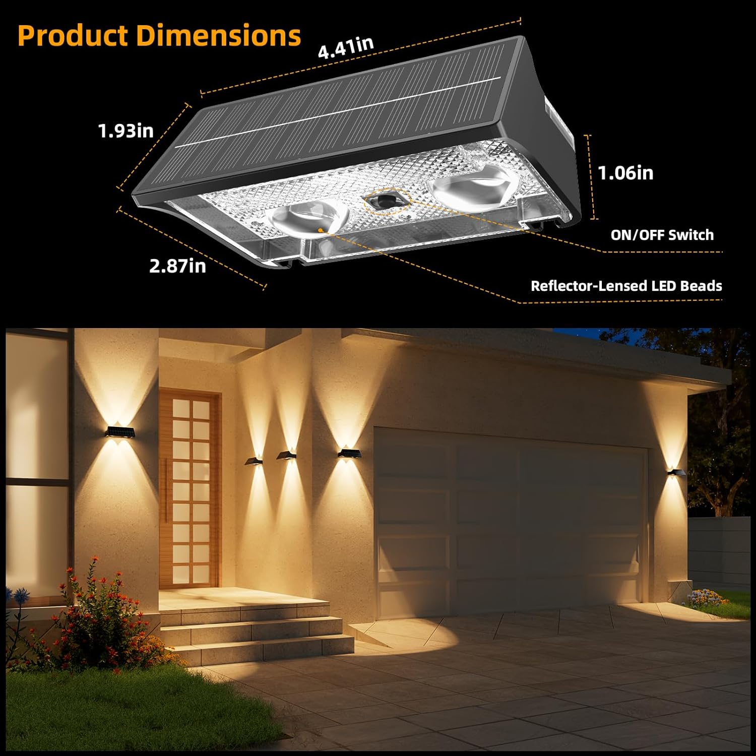 Thumbnail 6 de NIORSUN Lampada solare da esterno IP65 con luce su e giù, 4 pezzi (3000K/4000K/6500K + RGB)