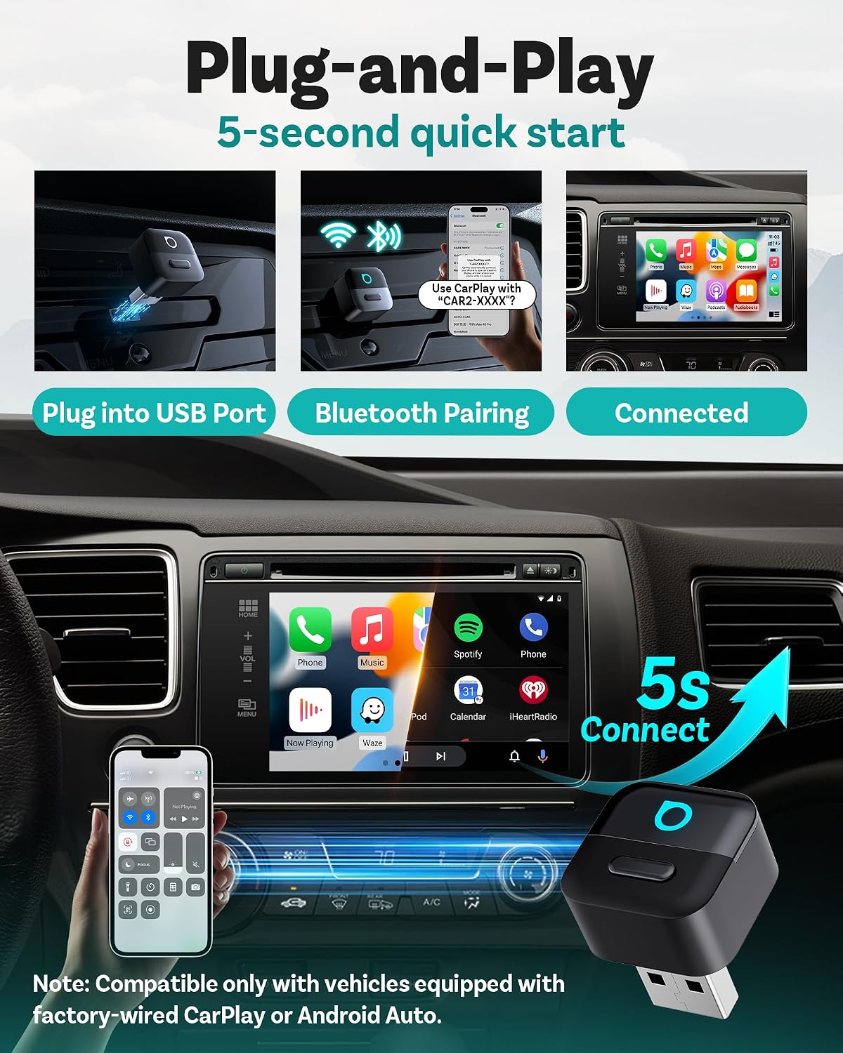 Thumbnail 4 de Ottocast Mini Pico 2026 Wireless CarPlay dongle