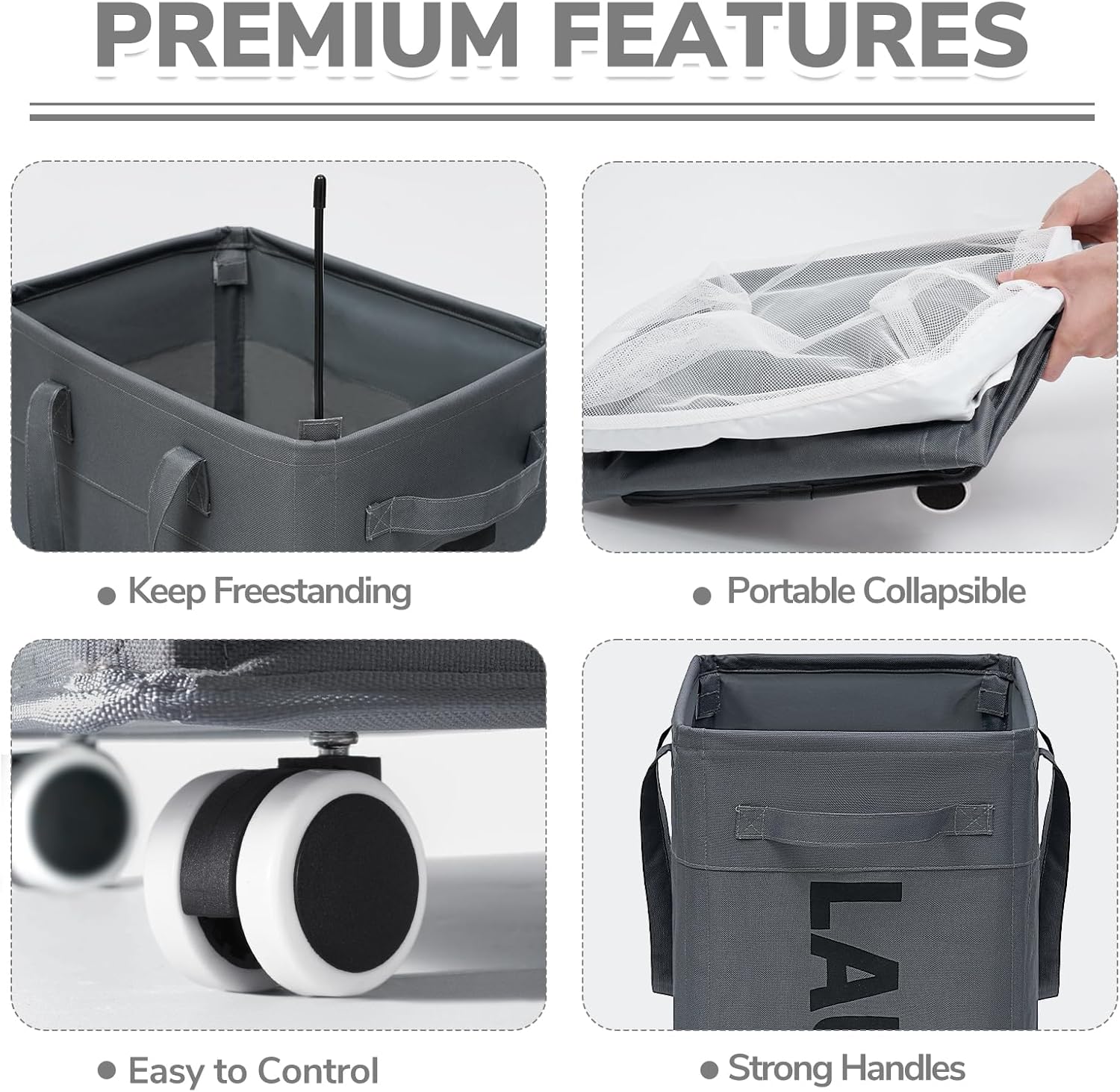 Thumbnail 1 de CHICVITA Rolling Laundry Basket 75L