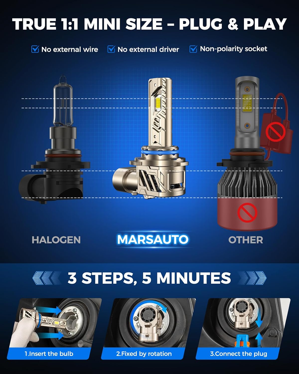 Detalle 2 de Marsauto 9005 Fog Light Bulbs