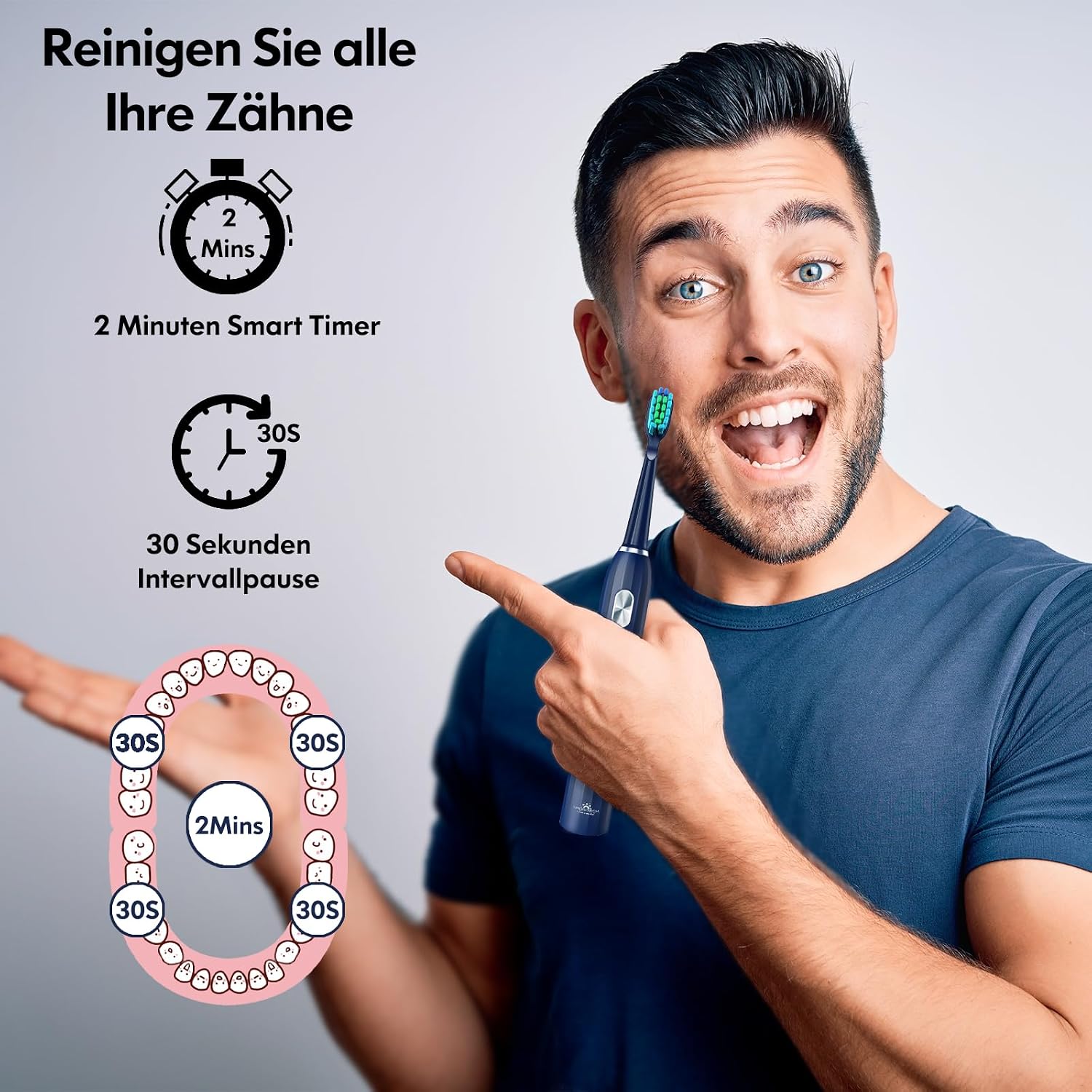 Thumbnail 4 de Dada-Tech Schallzahnbürste Blau 40.000 VPM