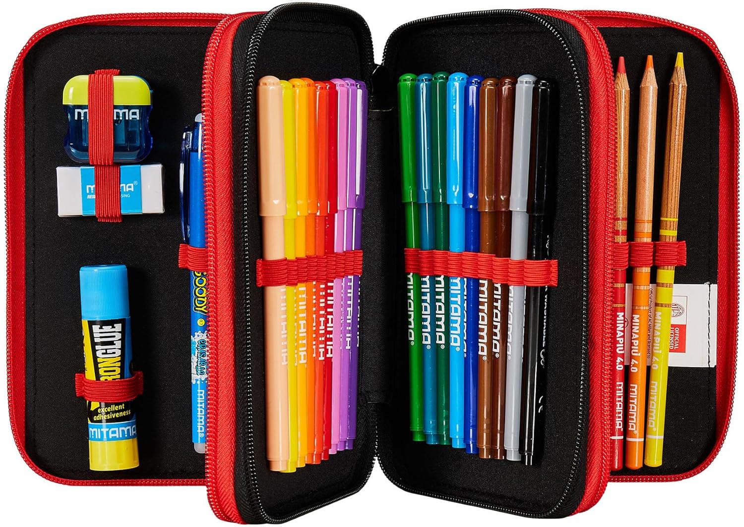 Thumbnail 1 de Seven Trousse scolaire 3 compartiments - A.C. MILAN PATH OF VICTORY, rouge noir