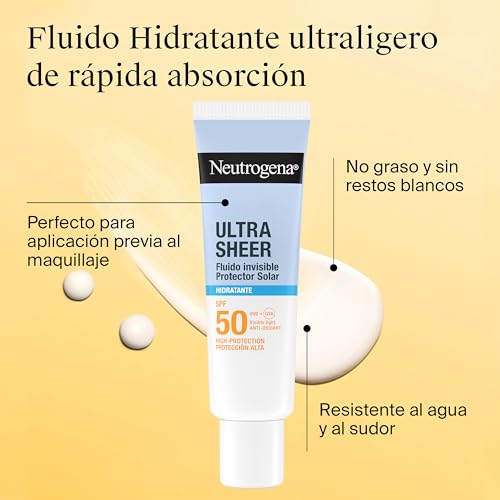 Detalle de Neutrogena Ultra Sheer Fluido Invisible Hidratante SPF 50, 50 ml