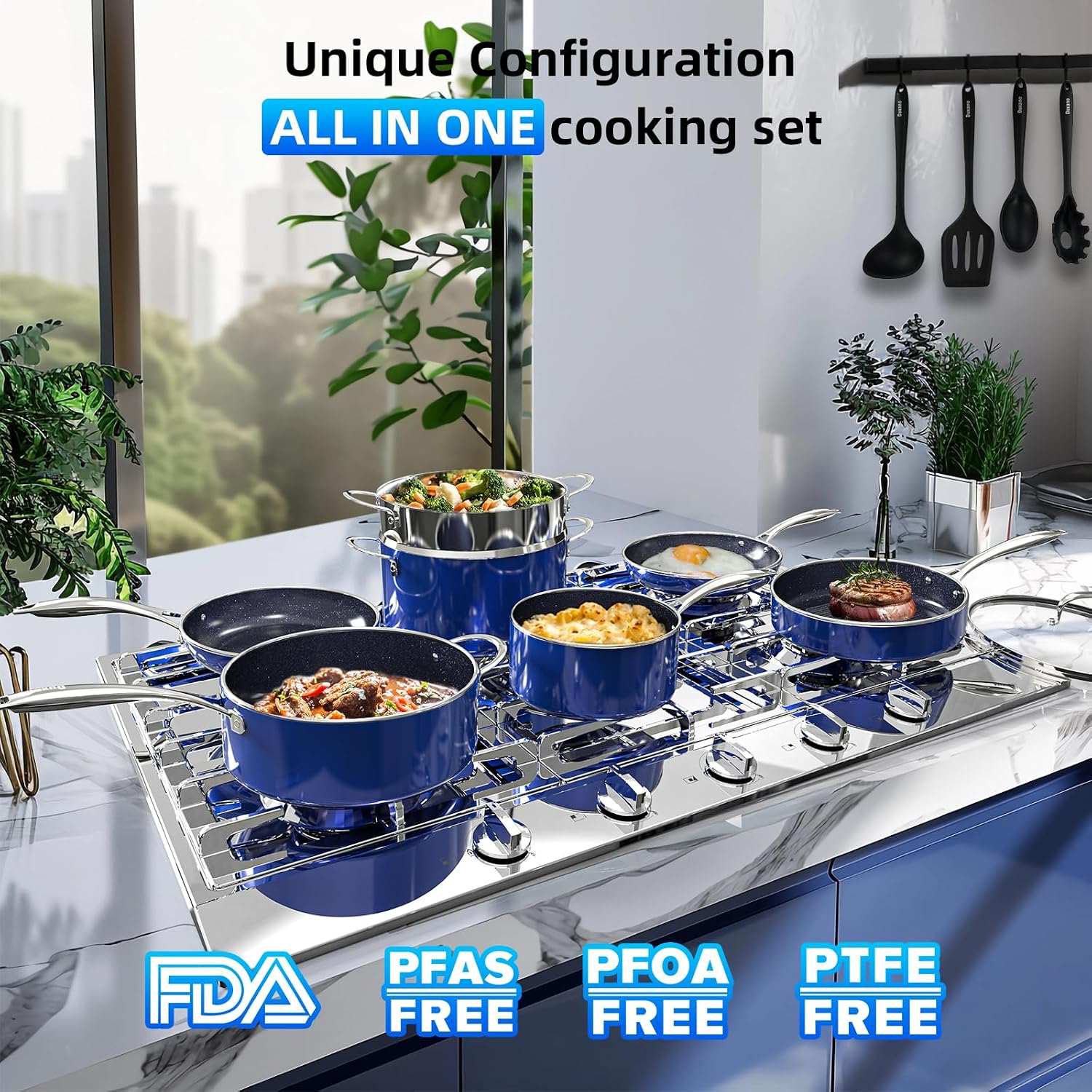 Detalle de Deluxe DUXANO 14PC Healthy Cookware Set 14PC