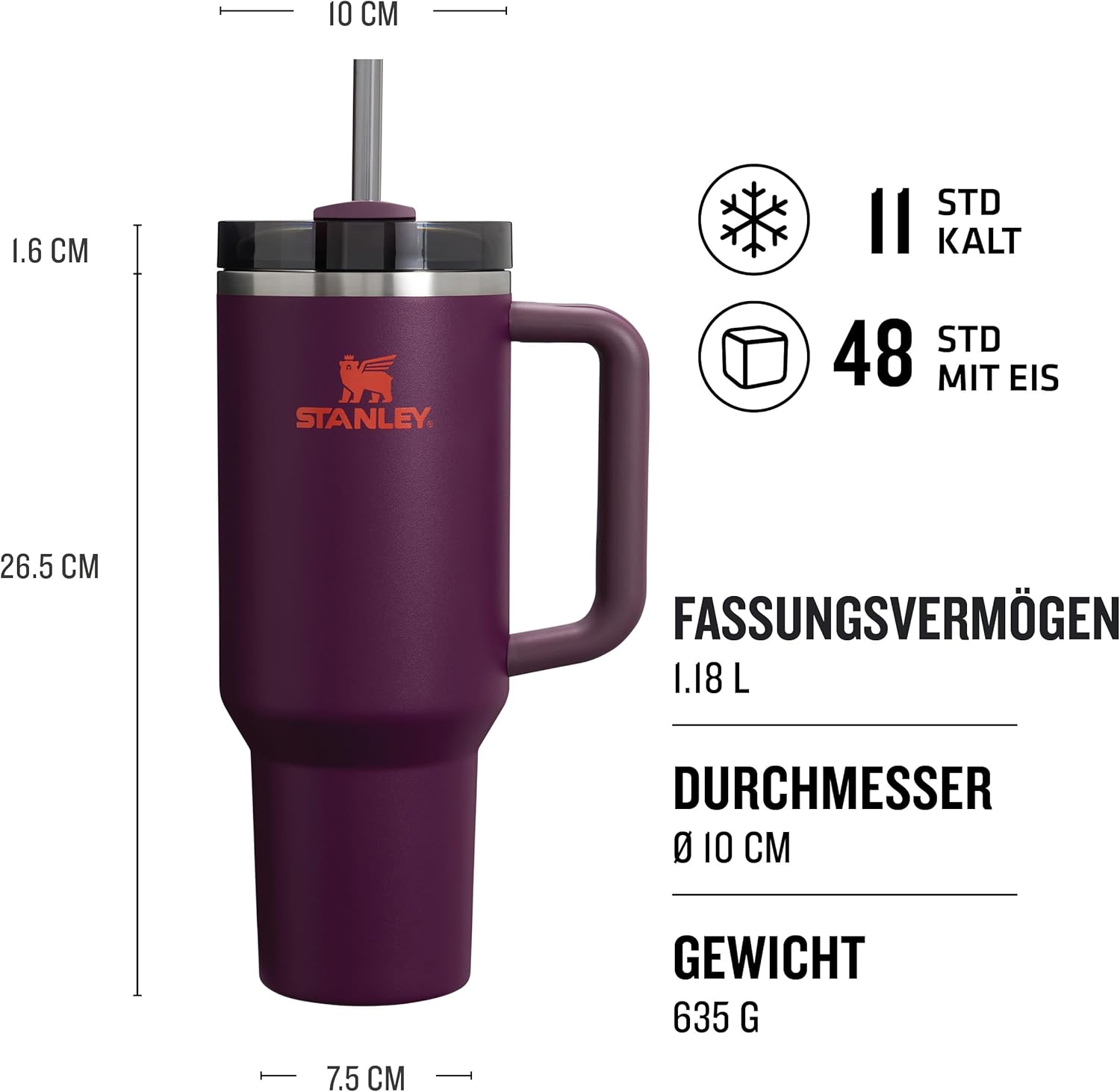 Thumbnail 2 de STANLEY 1913 Quencher H2.0 Flowstate Trinkflasche (1,2 l) mit Strohhalm – 48 Stunden eisgekühlt