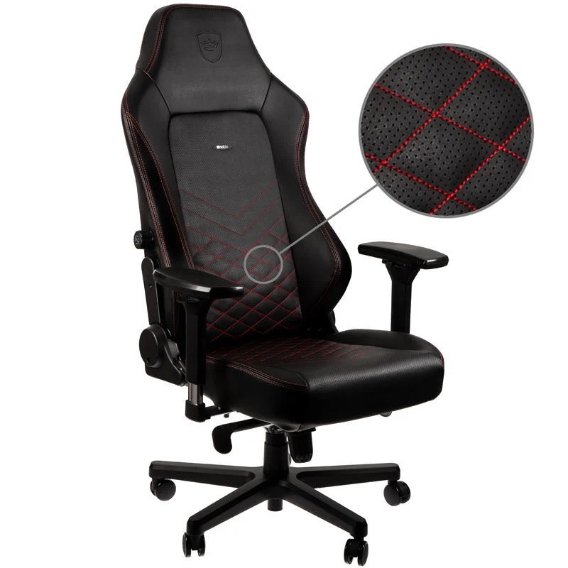 Thumbnail 3 de noblechairs HERO Cuero PU Silla Gaming Negra/Roja con soporte lumbar ajustable