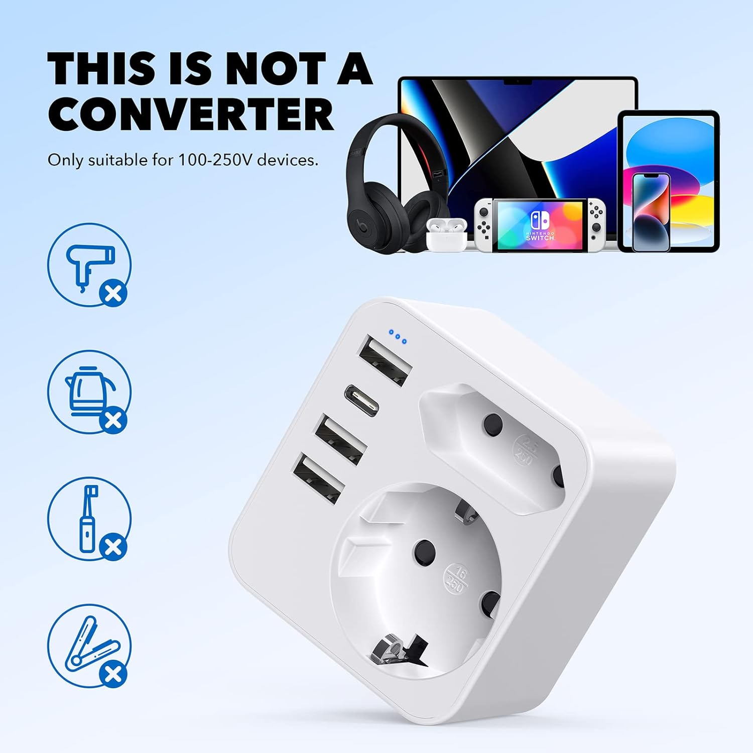Thumbnail 3 de Adapter England Deutschland Stecker Reiseadapter 3,4 A 🔌