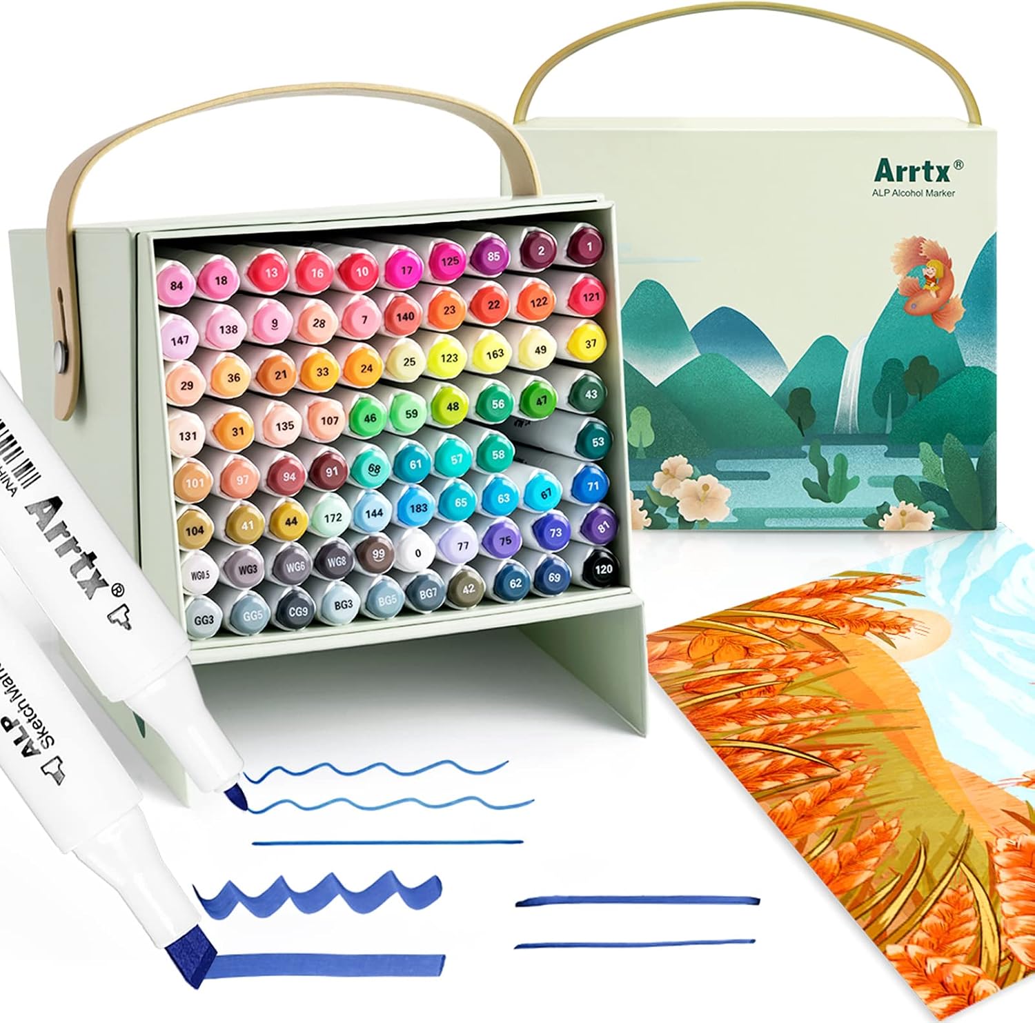 Detalle de Arrtx ALP 80 Alcohol Markers, 80 Colours, Dual Chisel and Fine Tips