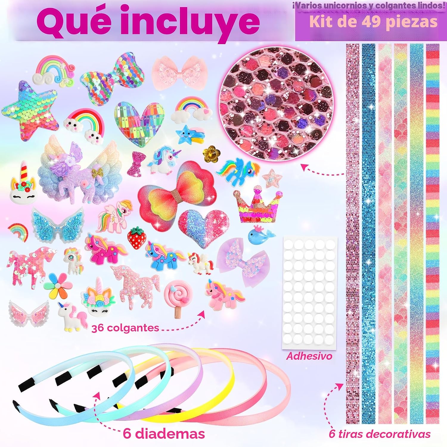 Detalle 2 de Pourbibi Kit de Diademas para Niñas 3-10 años