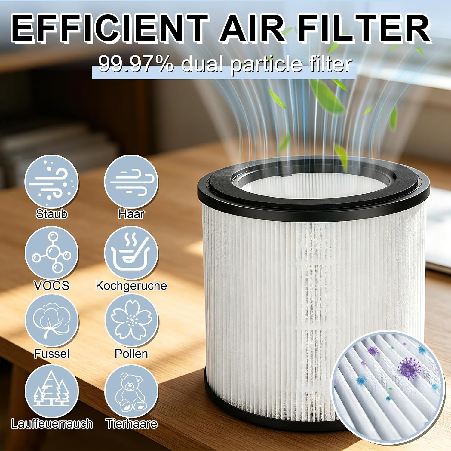 Thumbnail 2 de TTOPBAO BZ-yuanlv HEPA-filters voor Philips luchtreinigers, 18 cm
