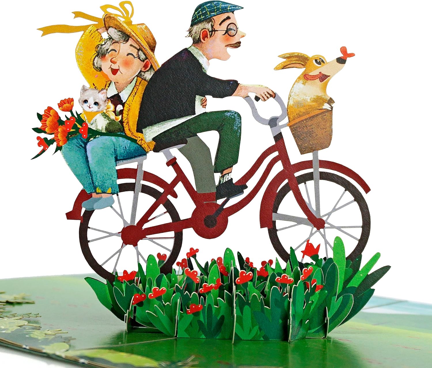 Detalle de CUTPOPUP Pop-Up-Jubiläumskarte „Old Couple“ – 3D-Karte zum Hochzeitstag, Geburtstag & Valentinstag