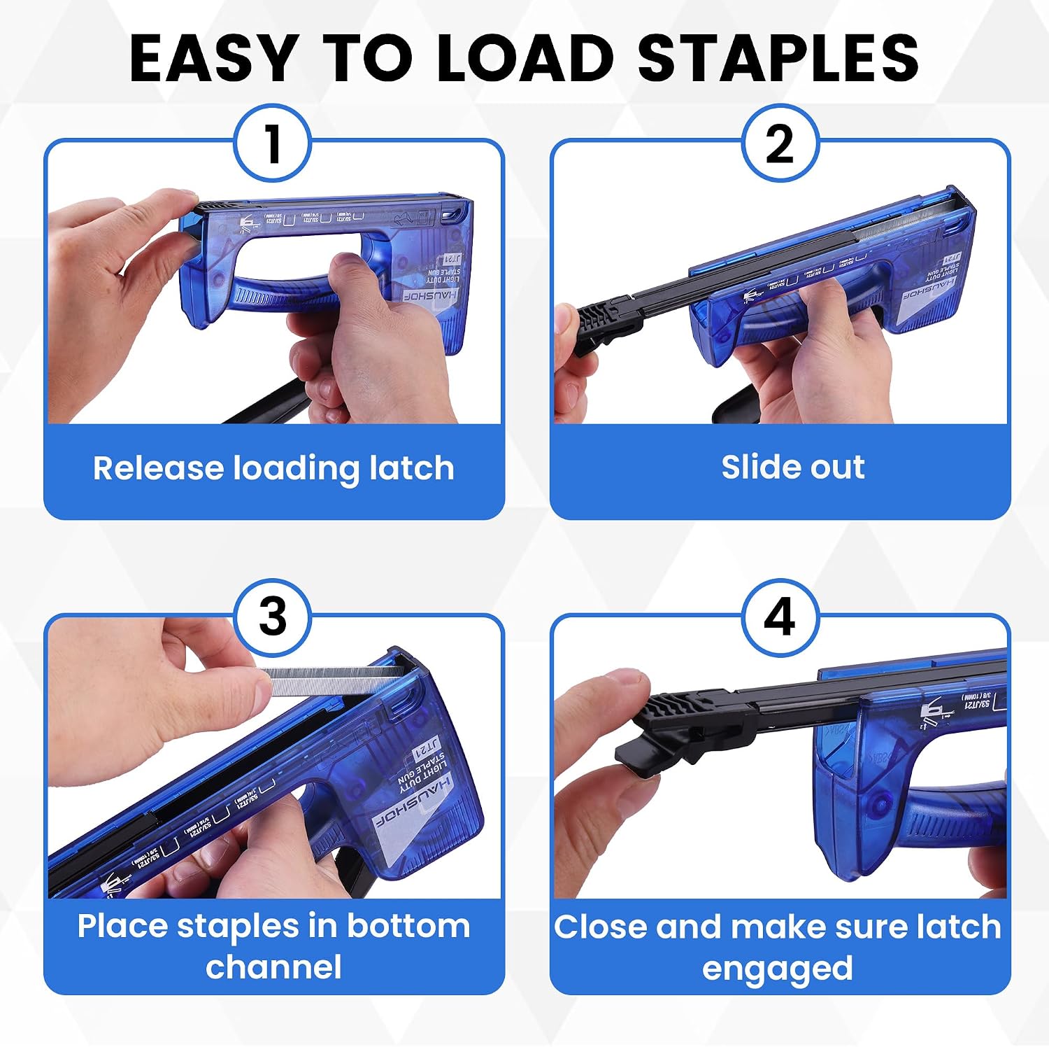 Thumbnail 6 de HAUSHOF Transparent Staple Gun Tacker Kit — Light Duty for Wood, Fabric & Decoration