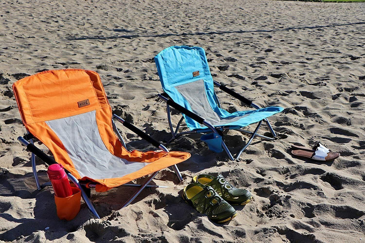 Thumbnail 6 de Nice C Low Beach Chair (2-Pack) — Portable, Folding Sling Chairs with Cup Holder