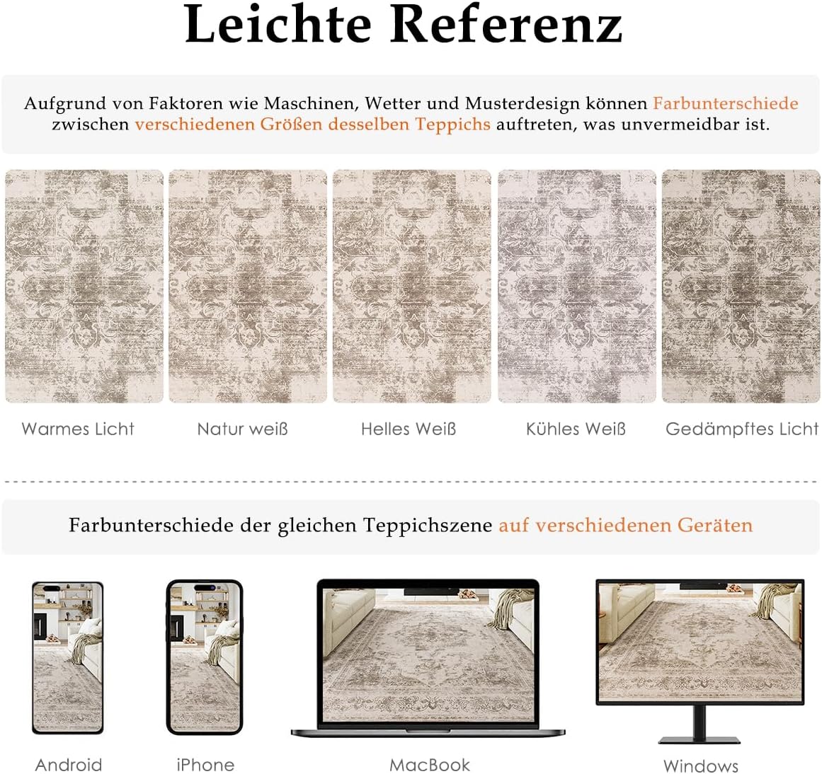 Thumbnail 1 de HUGEAR Vintage Waschbarer Teppich 150 cm 🏠