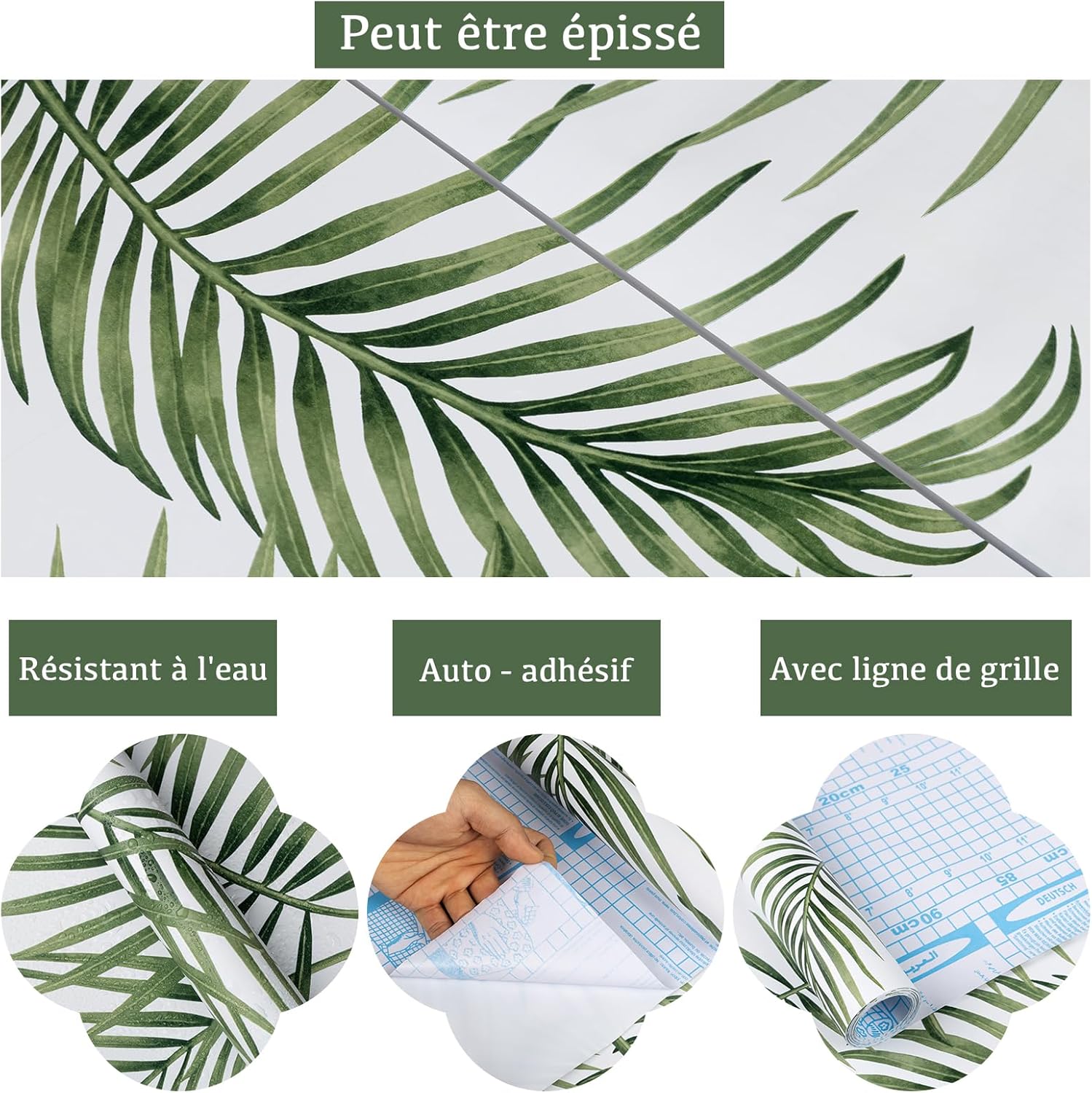 Detalle 2 de Hode Papier Adhesif Feuilles de Saule 44x10m