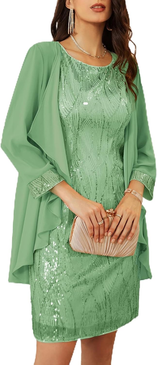 Thumbnail 6 de GRACE KARIN Women's Sequin Dress with Jacket Two-Piece Evening Dress