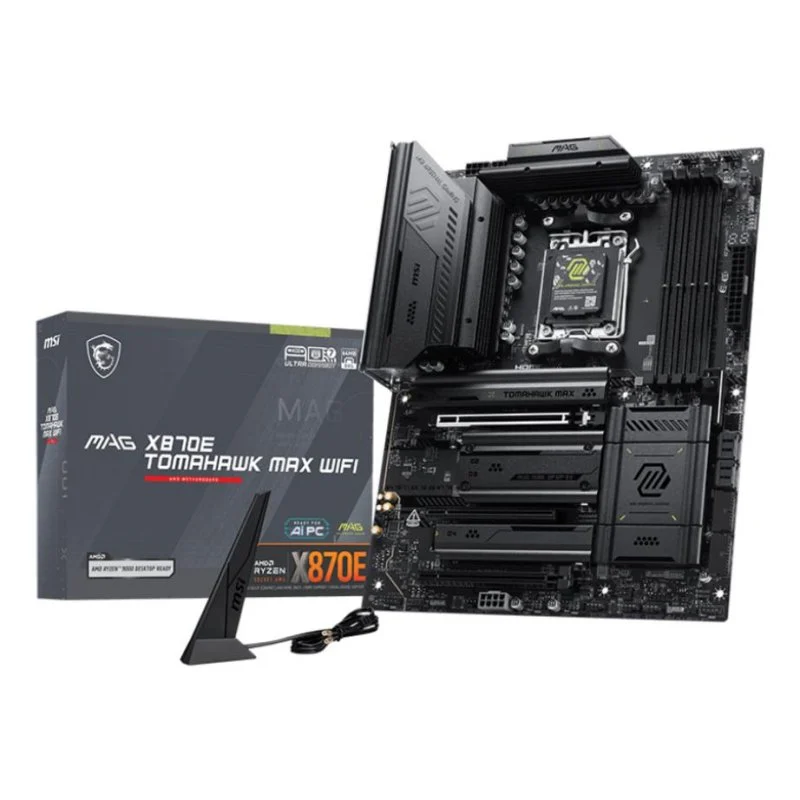 Detalle de MSI MAG X870E TOMAHAWK MAX WIFI: placa base ATX AM5 con conectividad de última generación