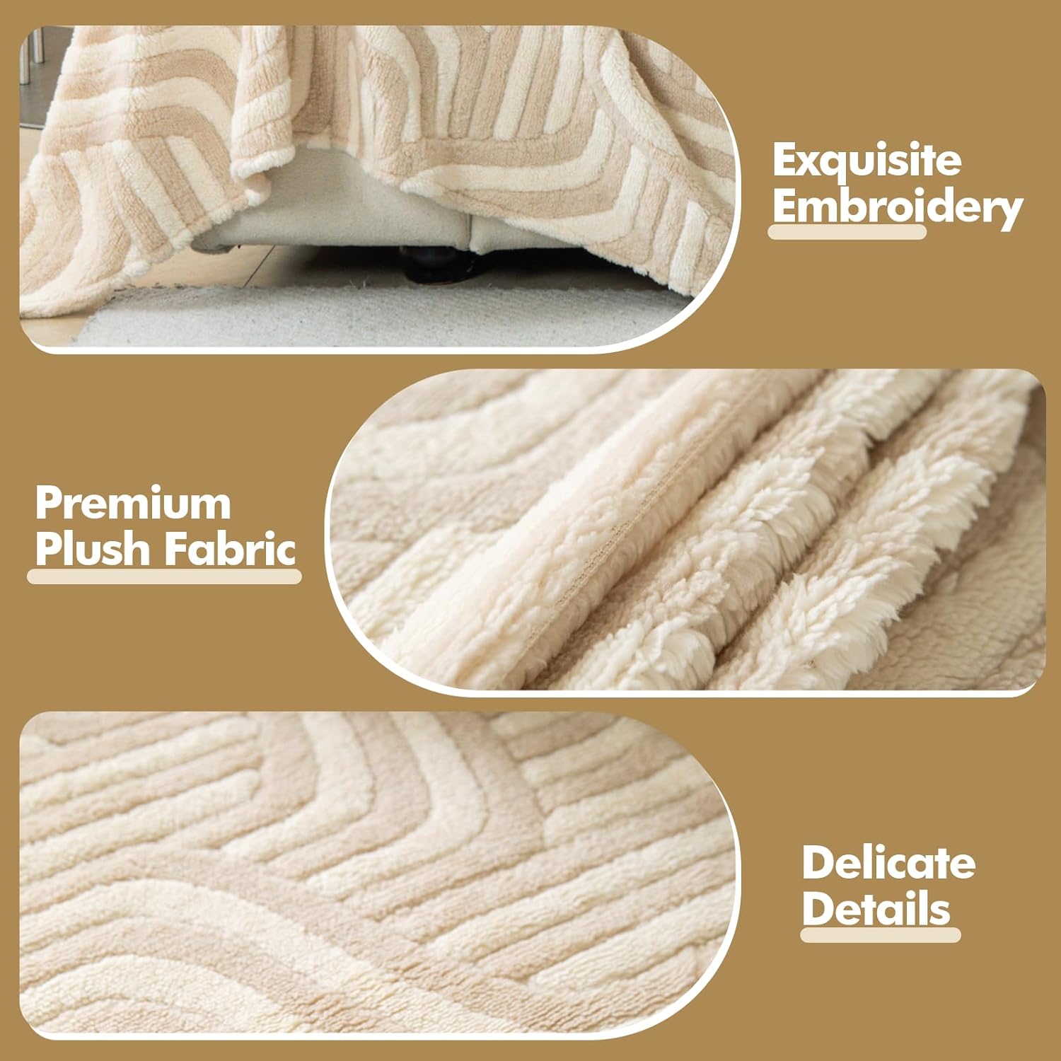 Thumbnail 5 de Housse de canapé WEYOND en peluche douce antidérapante (brun clair) 180 × 260 cm