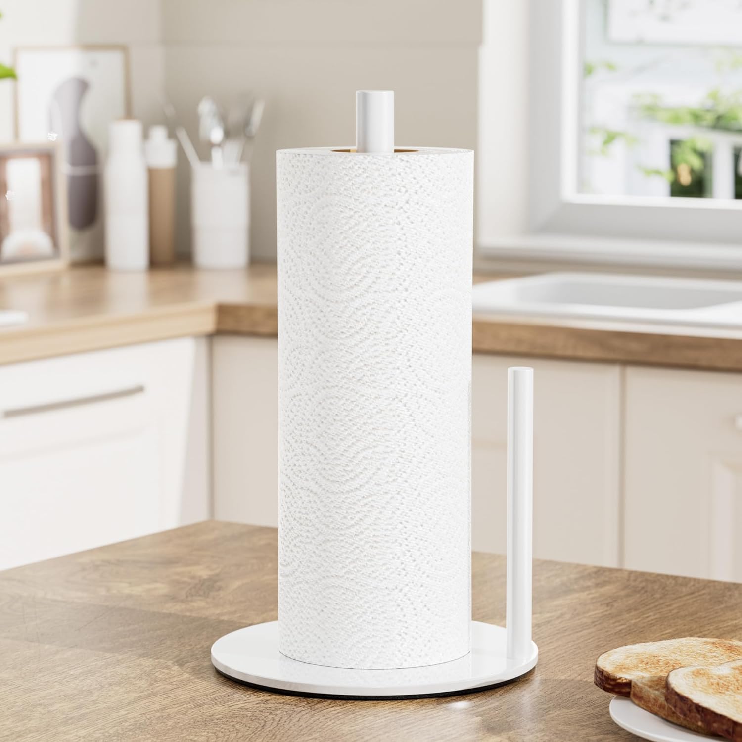 Detalle 2 de Weiß Küchenrollenhalter aus Edelstahl 11,8 cm