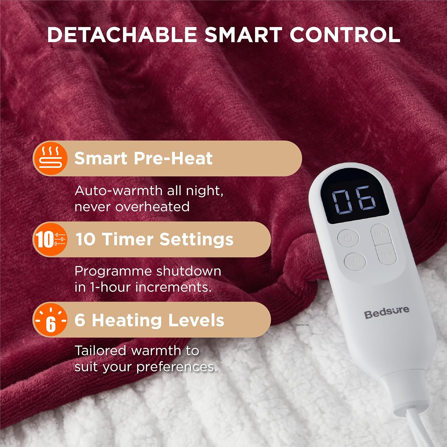 Thumbnail 2 de Bedsure Heated Throw 130x160cm