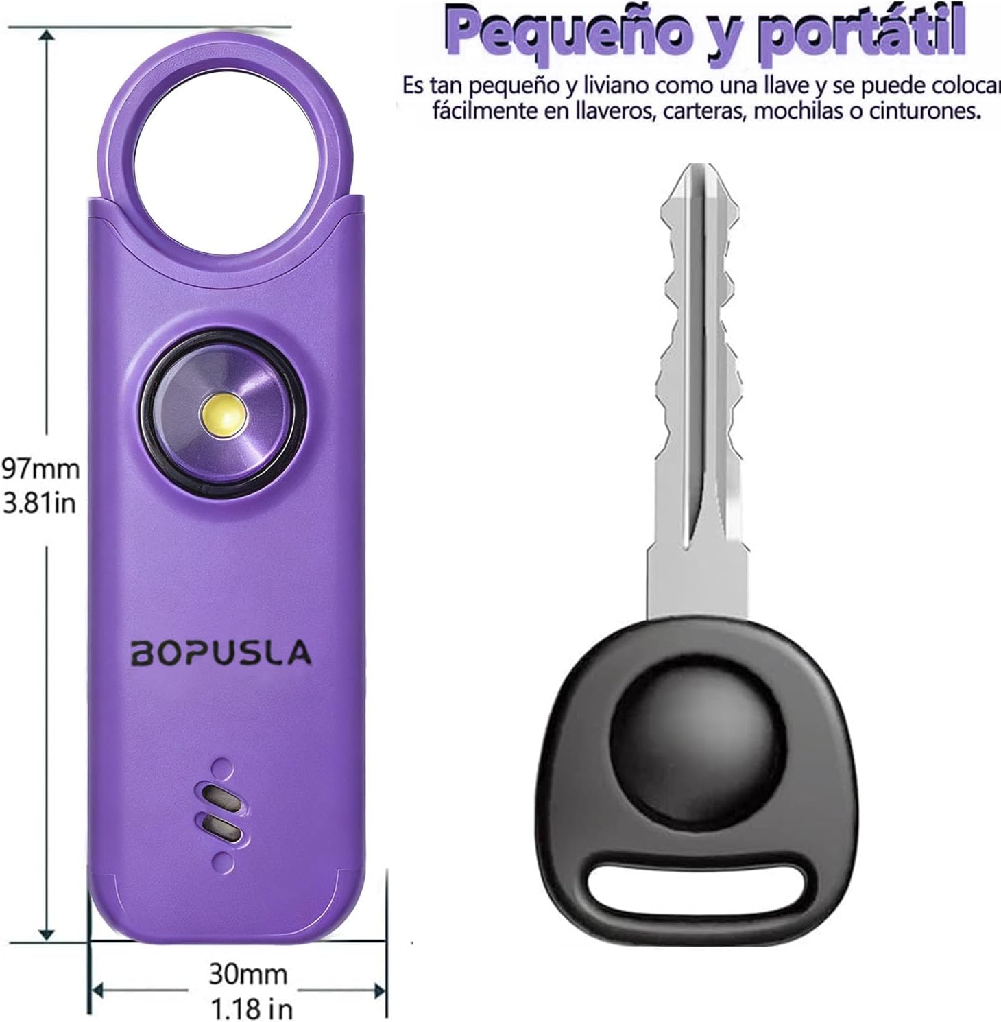Detalle de BOPUSLA personal safety alarm, 135 dB