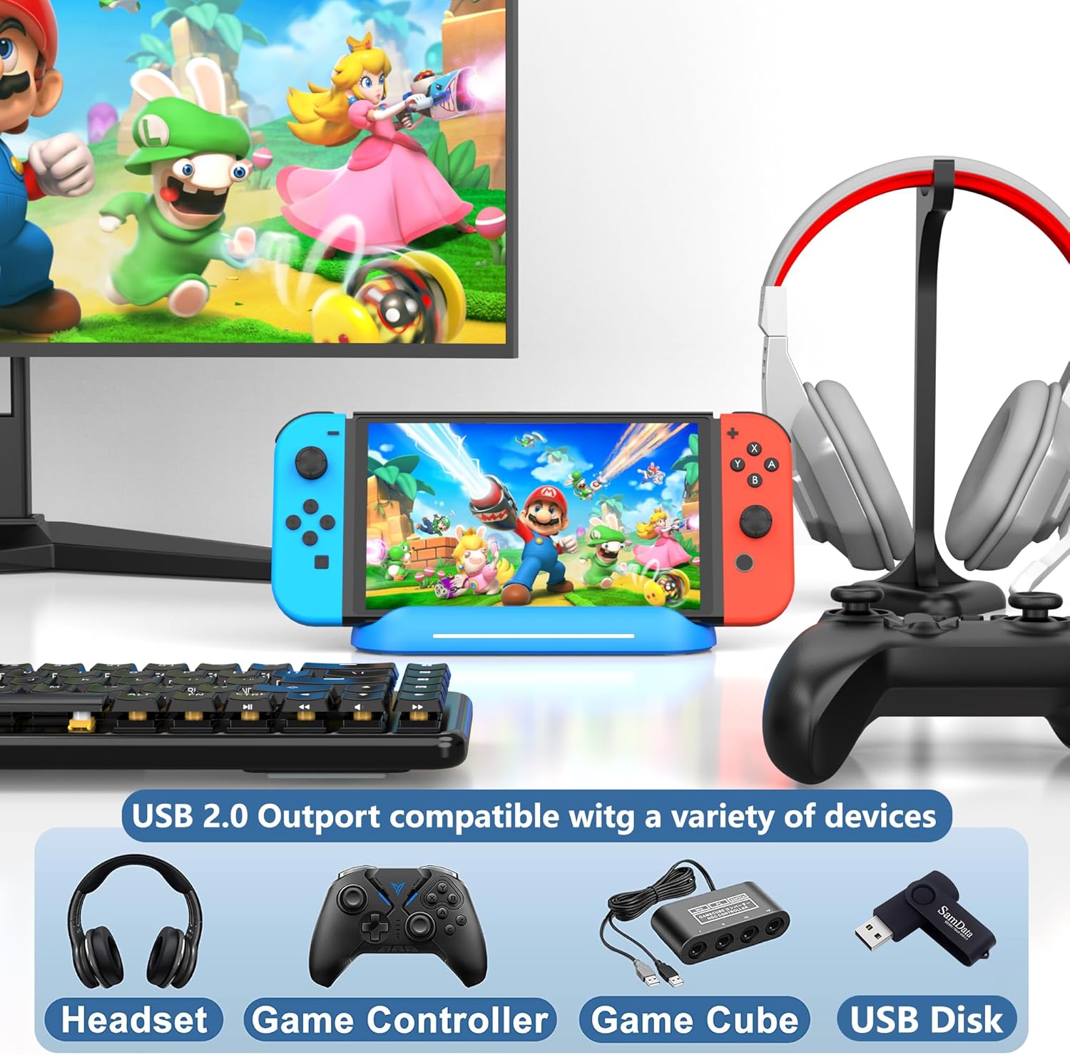 Thumbnail 4 de 5-in-1 Switch Dock für Nintendo Switch OLED – TV-Dockingstation mit HDMI, USB 3.0 und USB-C Laden