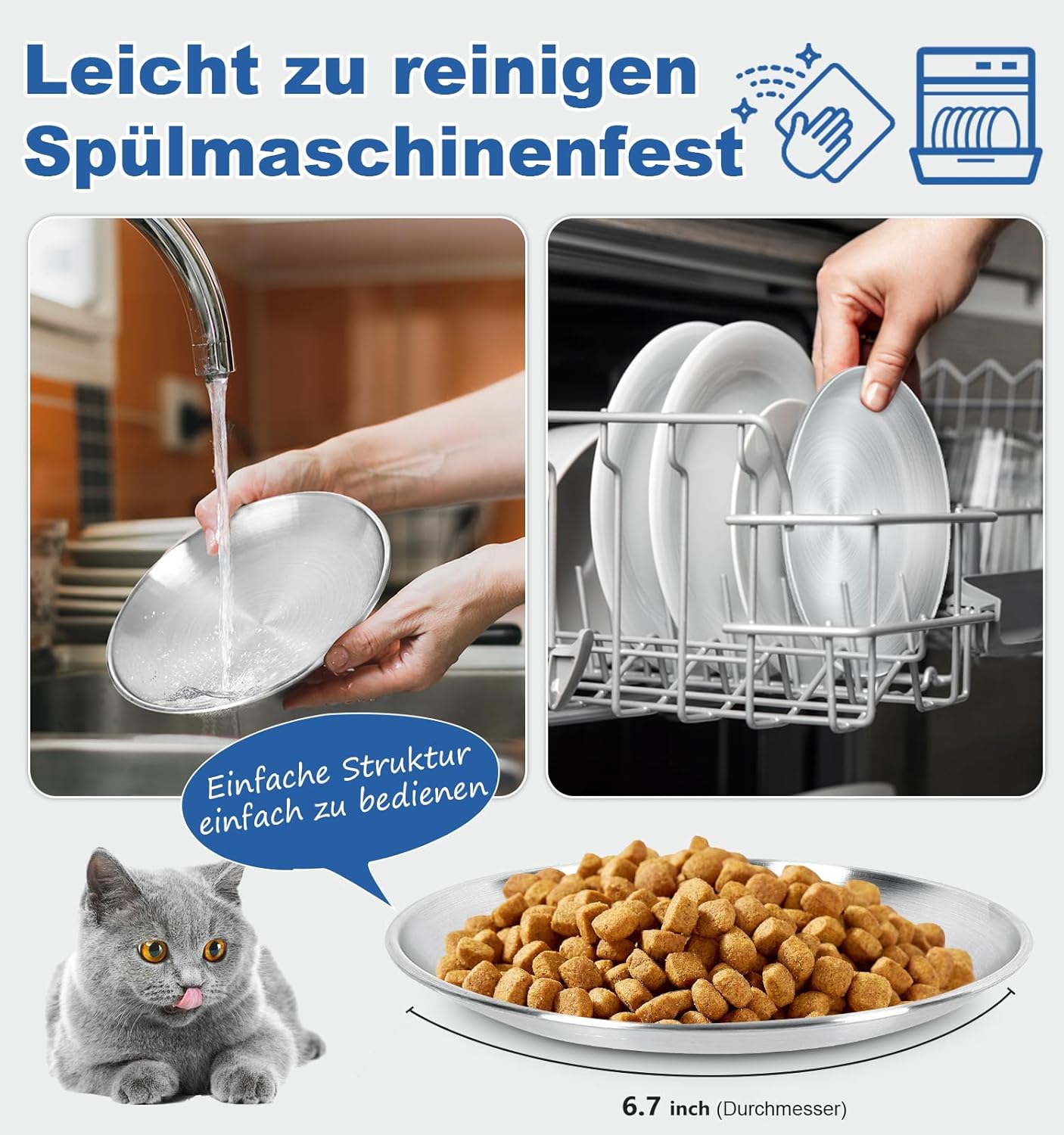 Detalle 2 de Katzennäpfe Supet 17 cm Edelstahl
