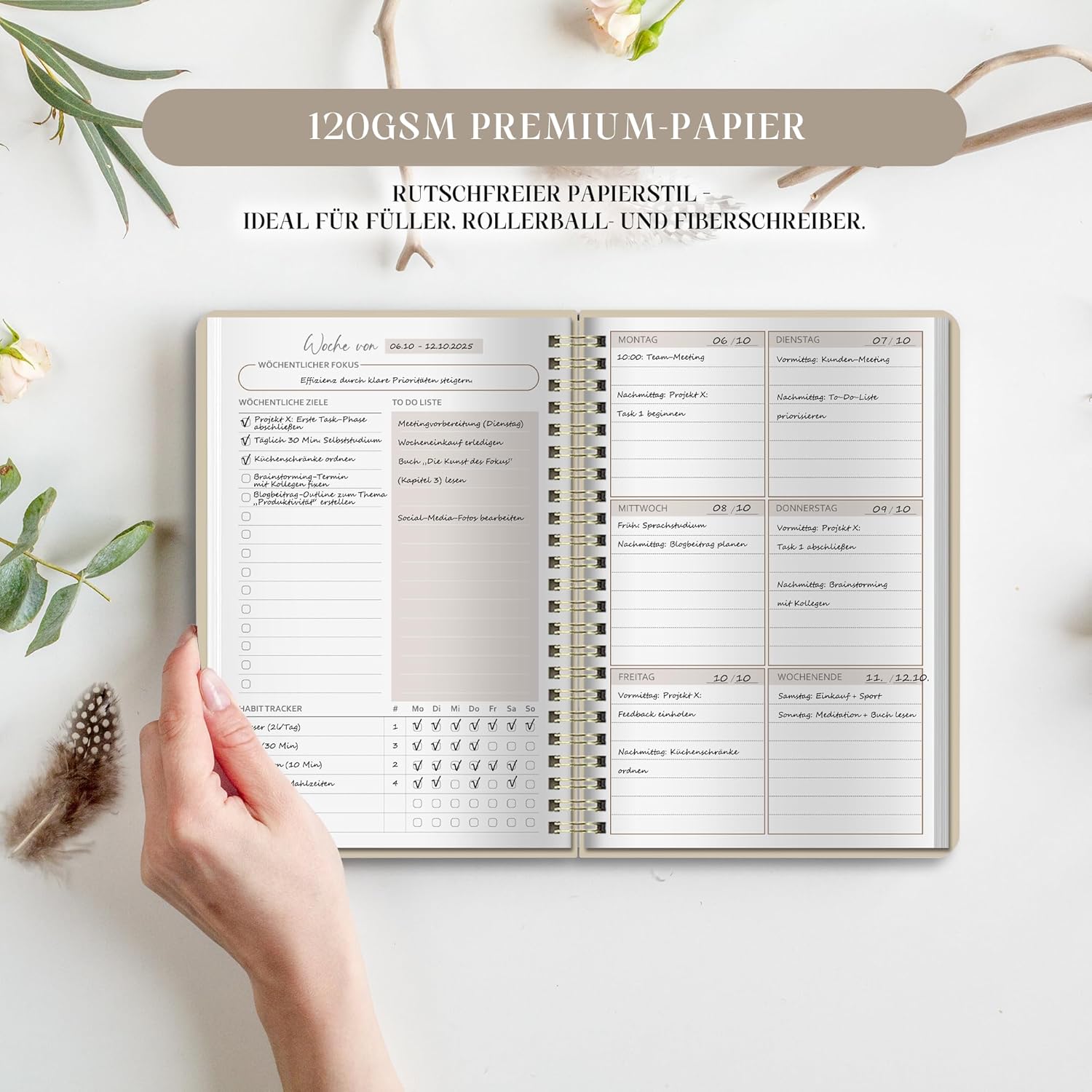 Thumbnail 5 de BIROYAL Undatierter Wochenplaner A5 2026 📘