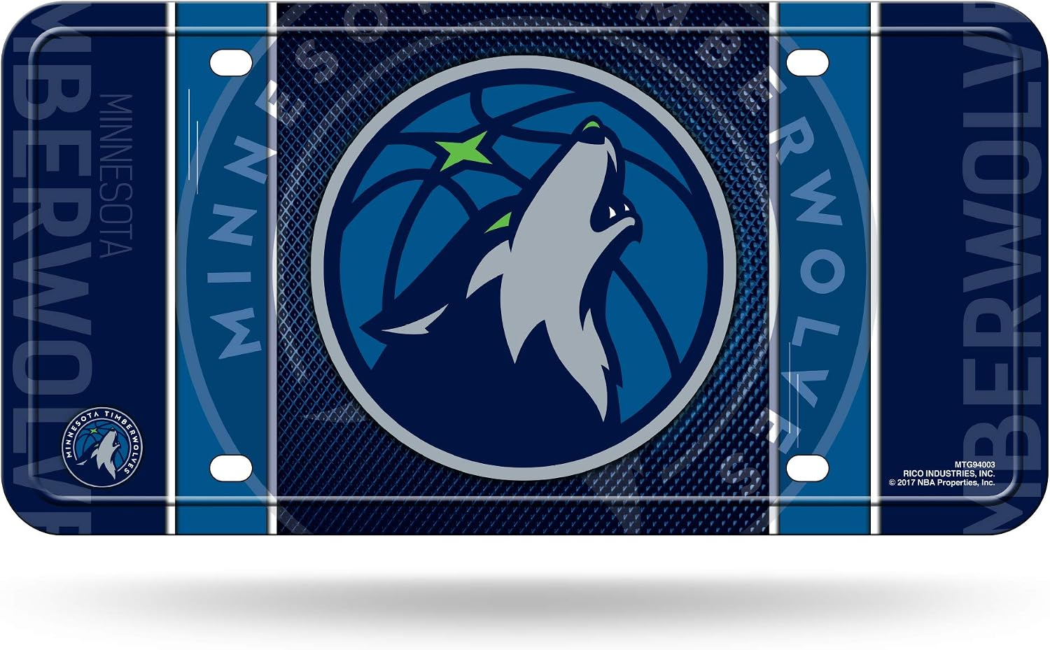Thumbnail 1 de Rico Industries NBA Basketball Metal Auto Tag (6" x 12") — License Plate Attachment for Truck/Car/SUV