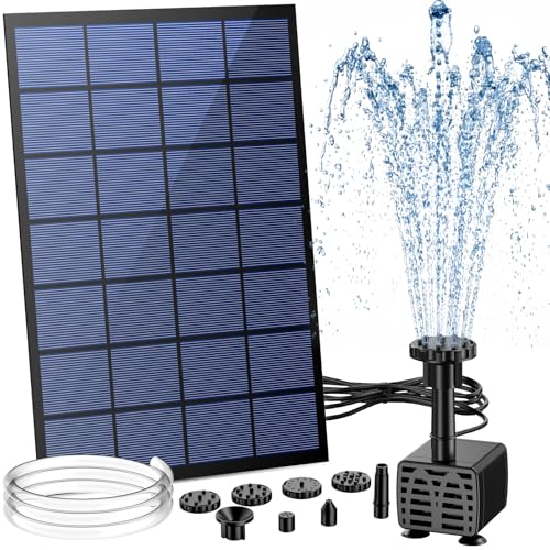 Detalle de AISITIN Solarbrunnen 2,5 W DIY Teichpumpe mit 1,2 m Wasserleitung