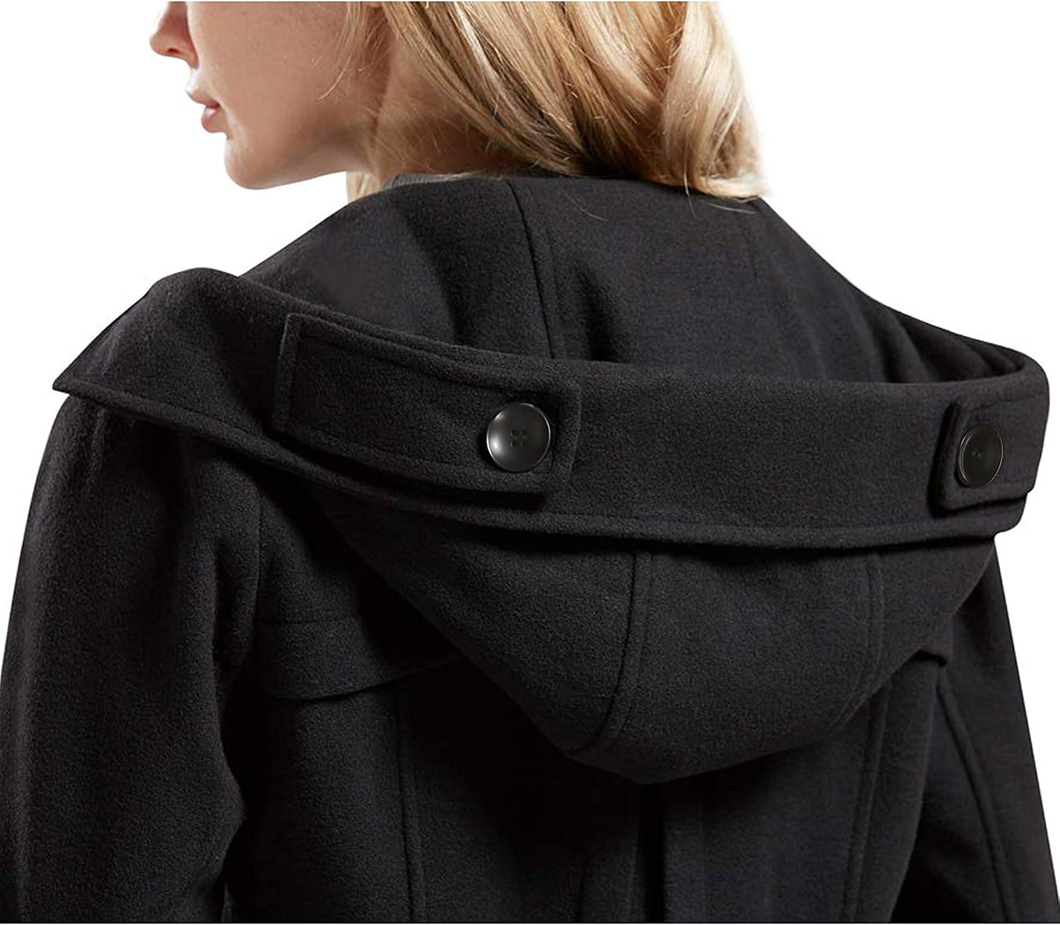 Detalle 2 de Tanming Wool Pea Coat Hooded, Double Breasted
