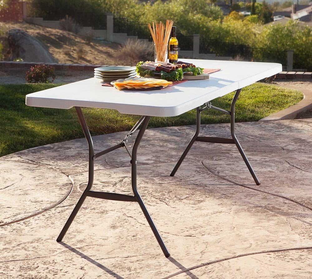 Thumbnail 1 de Lifetime 6 ft Essential Fold-in-Half Table (White Granite) Review
