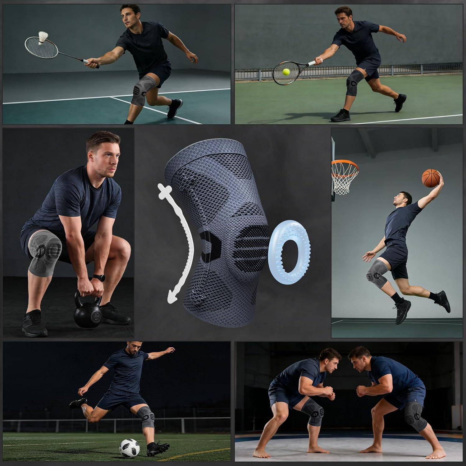 Thumbnail 6 de NEENCA HX050-US Professional Knee Brace with Patella Gel Pad and Side Stabilizers