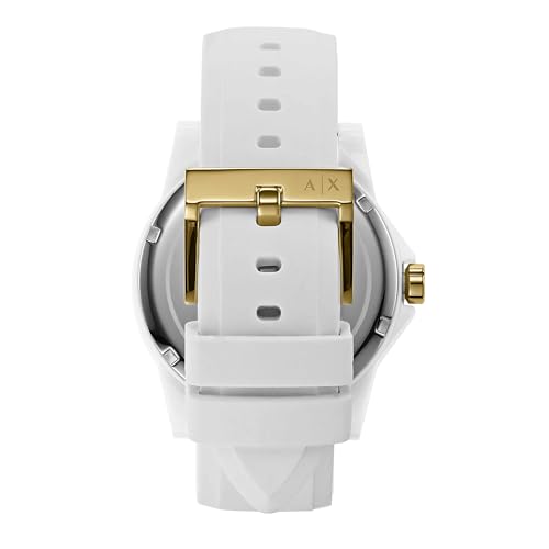 Detalle de Armani Exchange AX7126 Orologio da Donna: cassa in nylon bianco 40 mm, movimento al quarzo a tre lancette