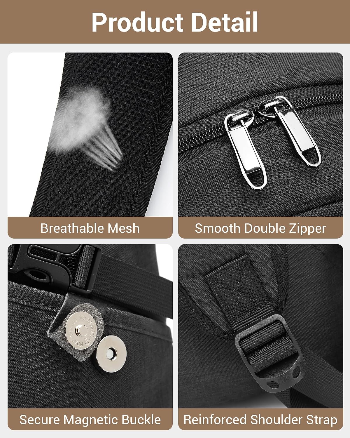 Thumbnail 6 de Kono Laptop Backpack: 15.6 Inch Bag with USB Port and Anti-Theft Security