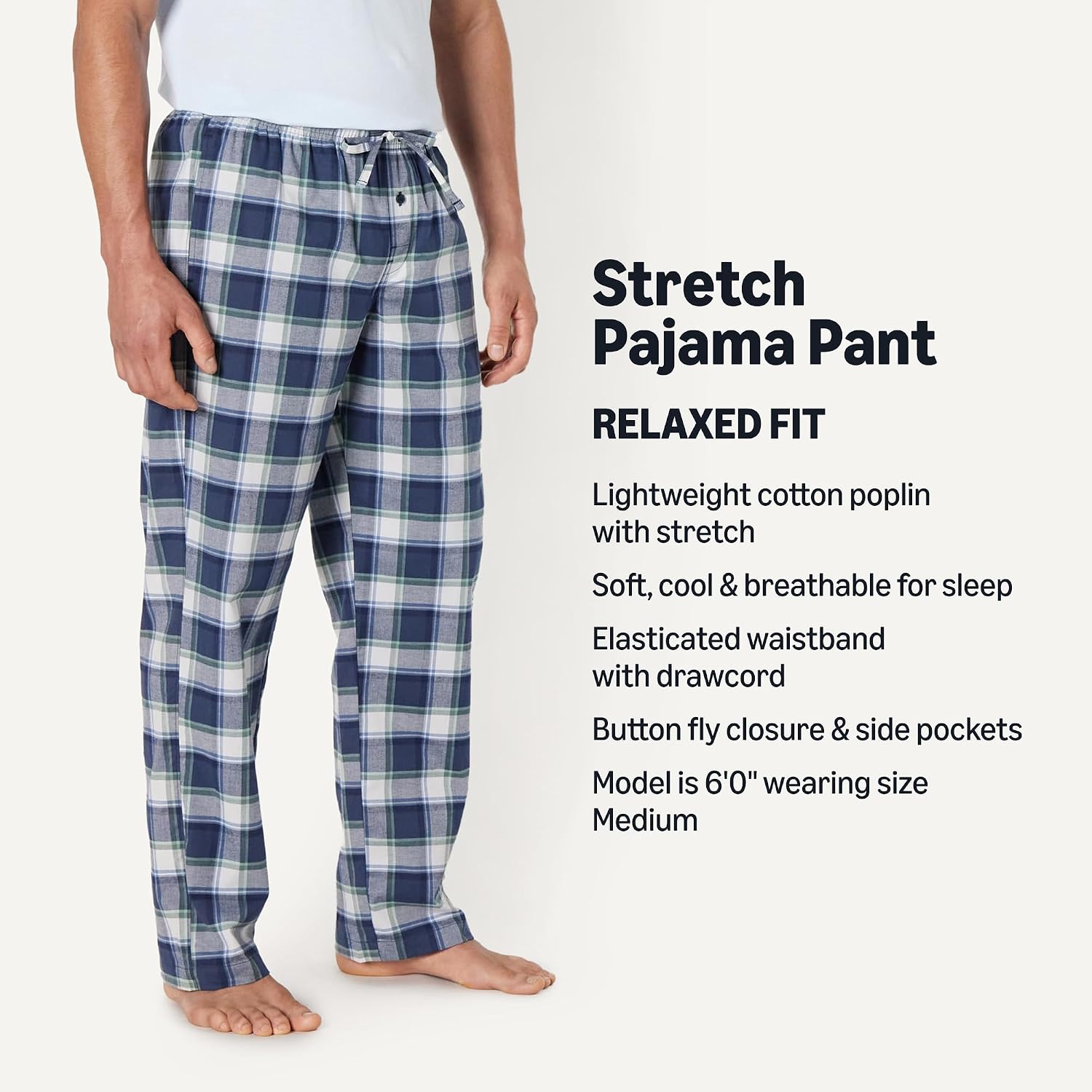 Detalle 2 de Amazon Essentials Men's Cotton Stretch Poplin Pajama Pant
