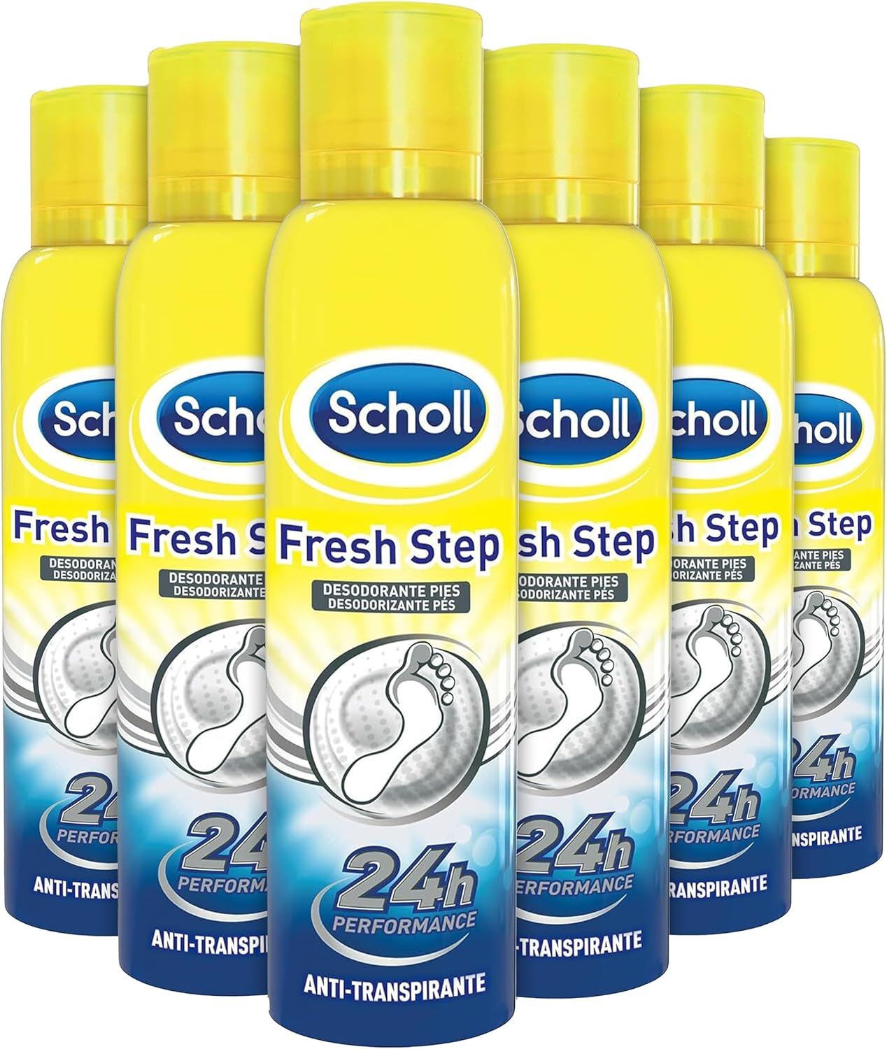 Scholl Spray Fresh Step Déodorant Pieds Lot de 6 – fraîcheur 24h et neutralisation des odeurs