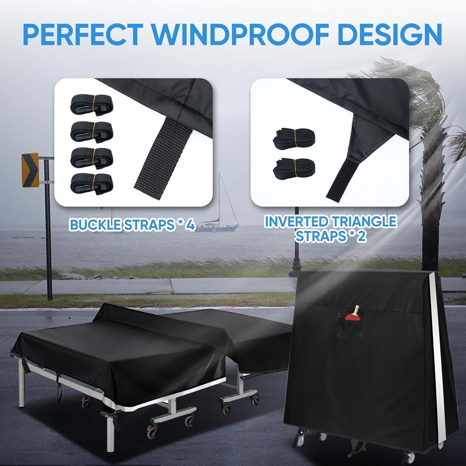 Thumbnail 3 de NEVERLAND Tischtennisplatte Abdeckung wasserdicht für Indoor & Outdoor (165 × 70 × 185 cm)