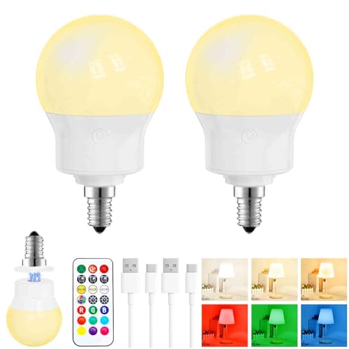 Imagen de Pinrutar LED Rechargeable Light Bulb with Remote & Magnetic Base (2 Pack) – 8W E14 en OfertitasTOP