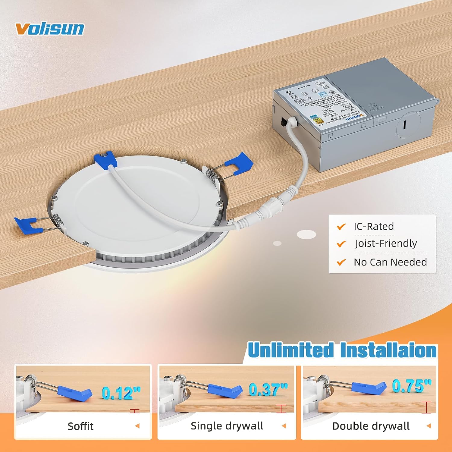 Thumbnail 6 de VOLISUN 4-Inch LED Pot Lights, 16-Pack, 5CCT Dimmable, 810 lm