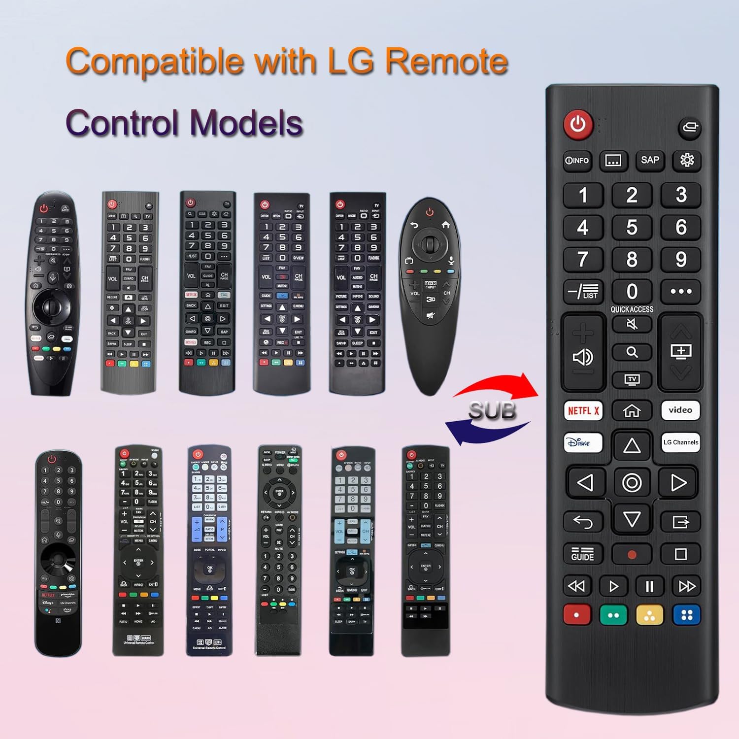 Detalle 2 de Remplacement télécommande LG Universelle 12 m